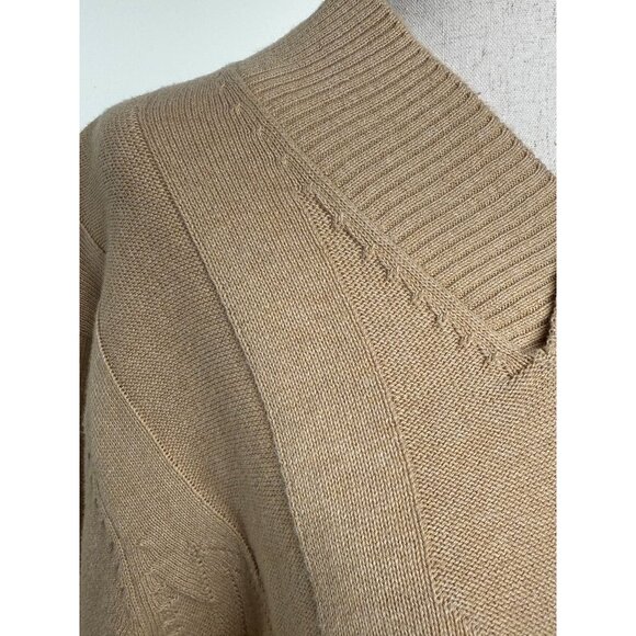 Perry Ellis Beige Cotton V-Neck Sweater Size M - Picture 3 of 6